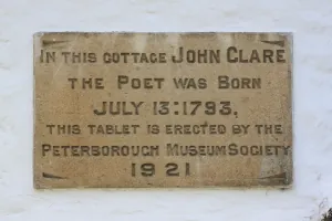 John Clare Cottage plaque